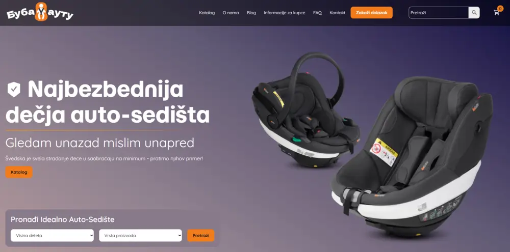 Buba U Autu — WooCommerce prodavnica auto sedišta i opreme za decu